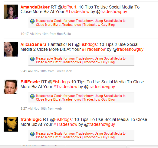 Social Media-Tradeshow Webinar RT's Social Media-Tradeshow Webinar RT's