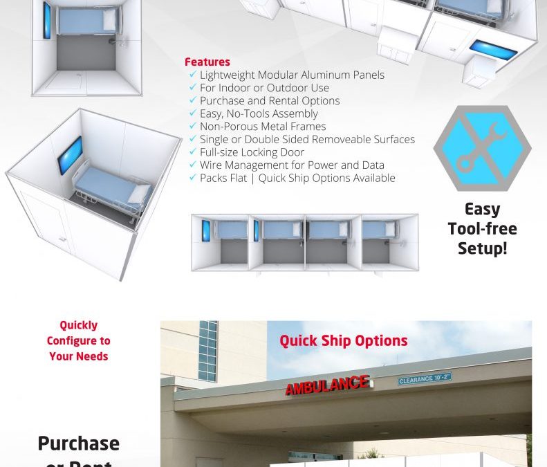 Quick Set-Up Medical Pods and Hand Sanitizer Dispensers