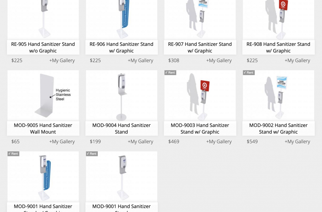 Exhibit Design Search Narrows Down Hand Sanitizer Stations and Office Dividers